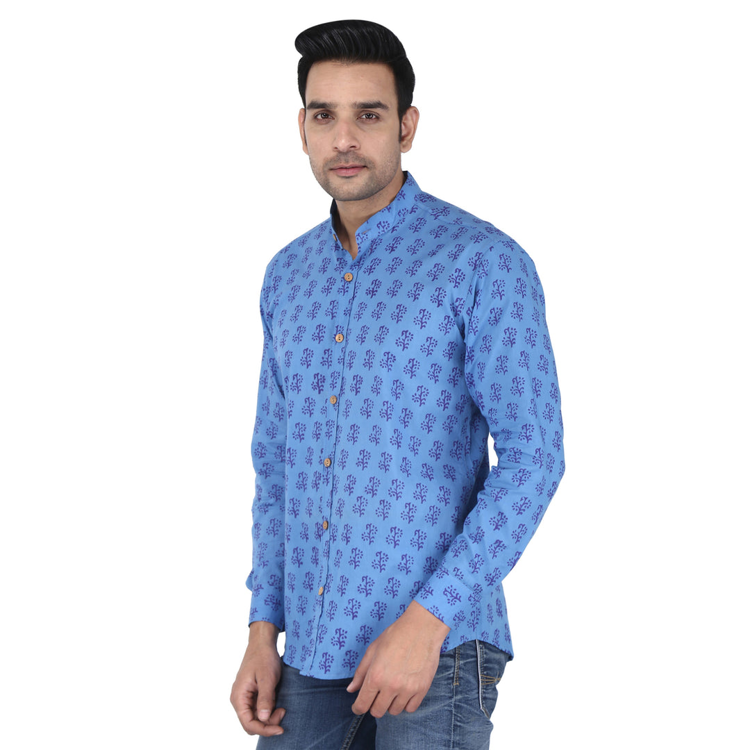 Indigo Block Print Shirt