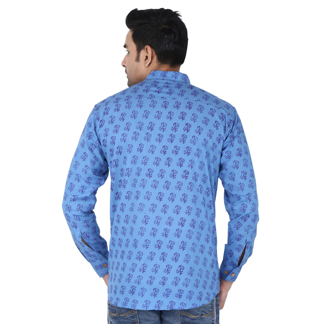 Indigo Block Print Shirt