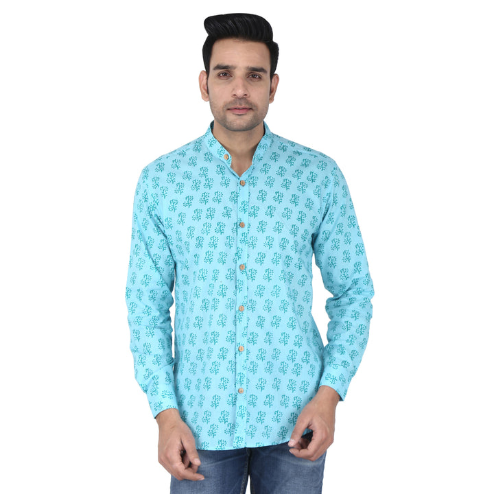 Turquoise Floral Shirt