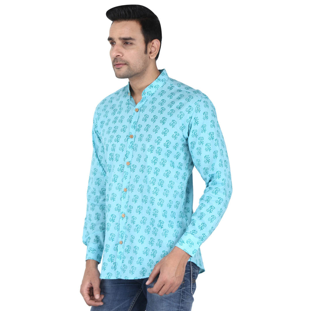 Turquoise Floral Shirt