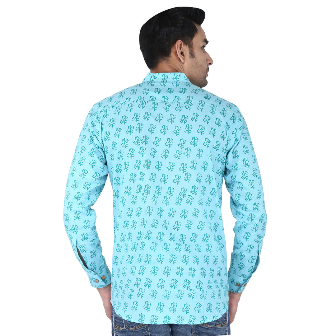 Turquoise Floral Shirt