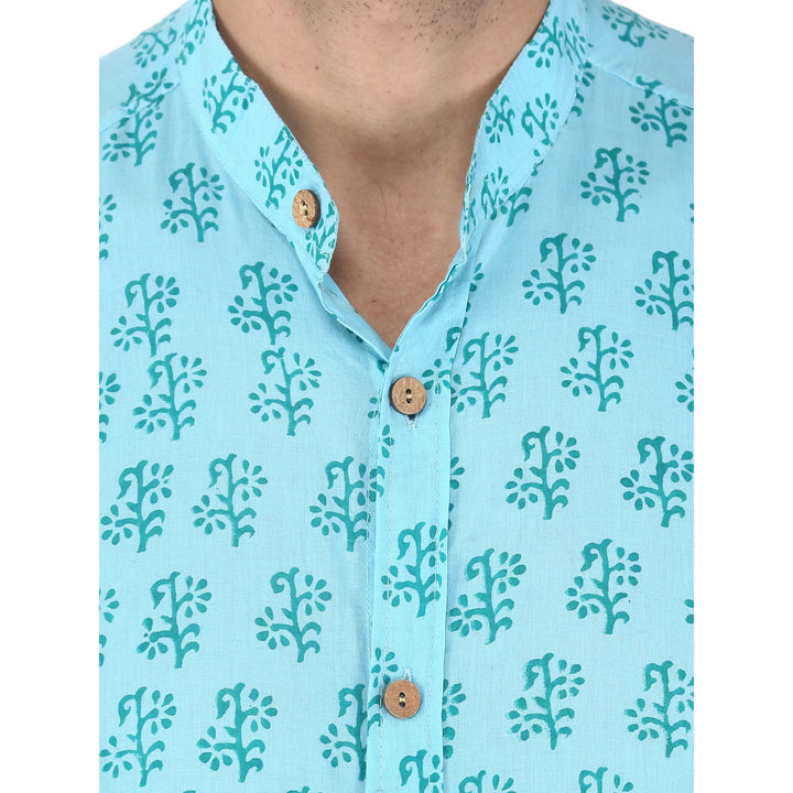 Turquoise Floral Shirt